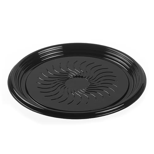 Polar Pak 12" Ebony® 2 Base Black PET Catering Tray - Image 1