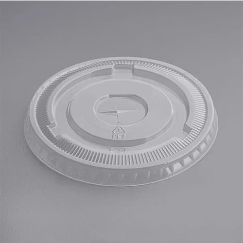 Clear PET Lid with Straw Slot - fits 12-24oz Clear PET Cups - Image 1