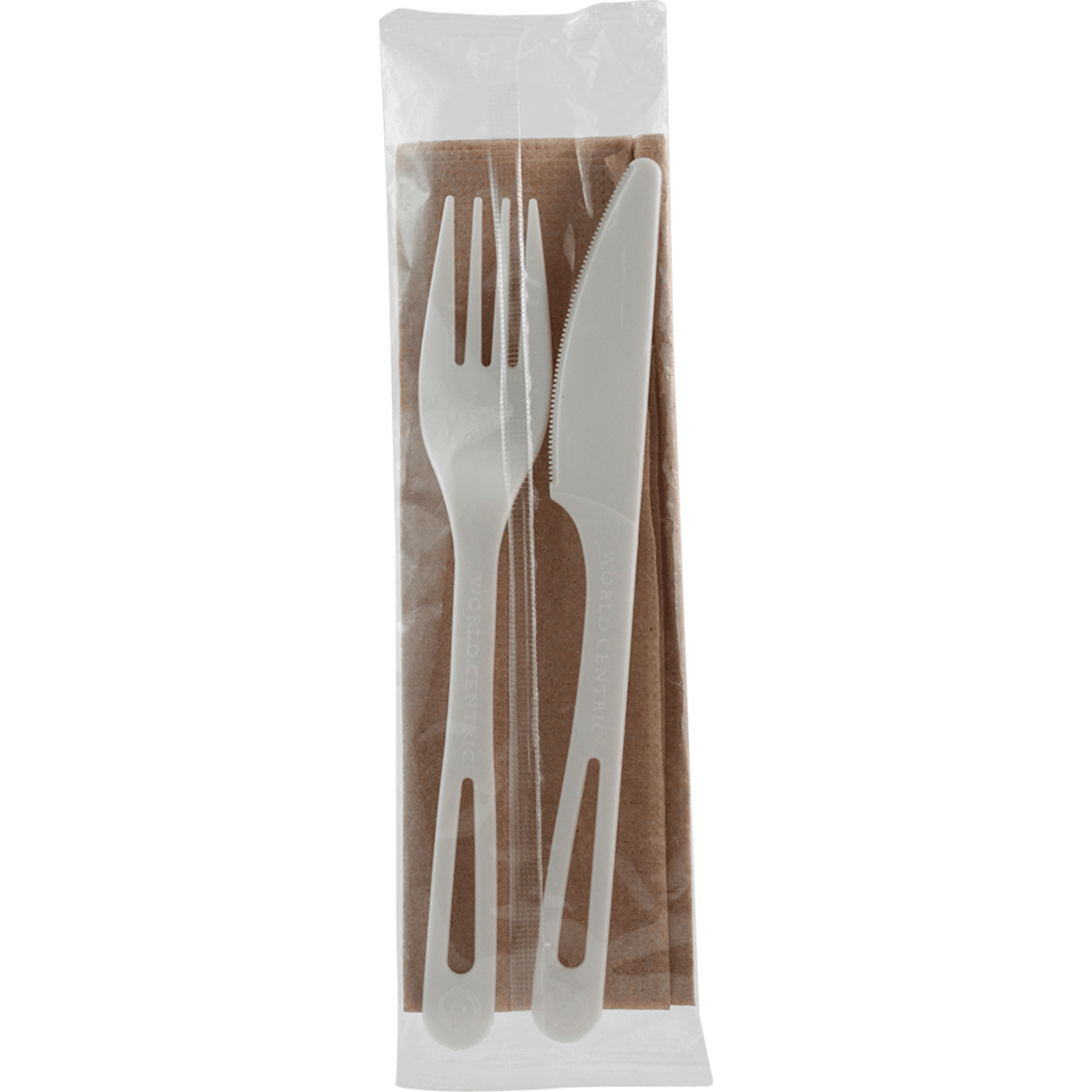 6" Compostable Cutlery Set - Fork, Knife, Napkin - Image 1