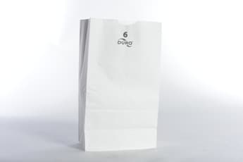 6" x 3 5/8" x 11" White Paper Bag - Image 1