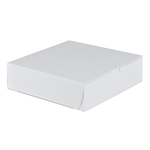 Southern Champion 9" x 9" x 2.5" White Non-Window Bakery Box - Image 1