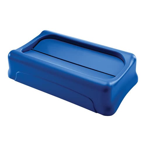 Rubbermaid FG267360BLUE Slim Jim Blue Drop Shot Trash Can Lid