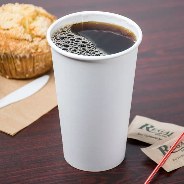 16 oz Paper Hot Cup, White - Image 1