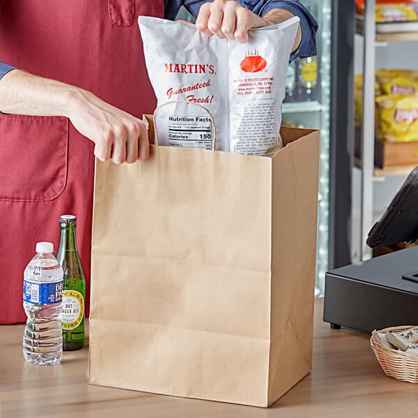 Natural Kraft Paper Shopping Bag with Handles 12.8" x 9" x 15.75" - Image 1