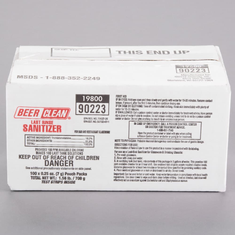 Diversey 90223 Beer Clean® Last Rinse Sanitizer 0.25 oz. Packet - Image 1