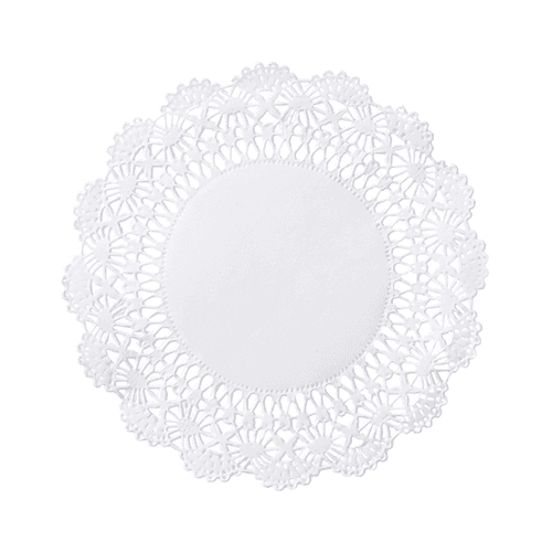 Hoffmaster 500233 4" White Cambridge Lace Doily - Image 1