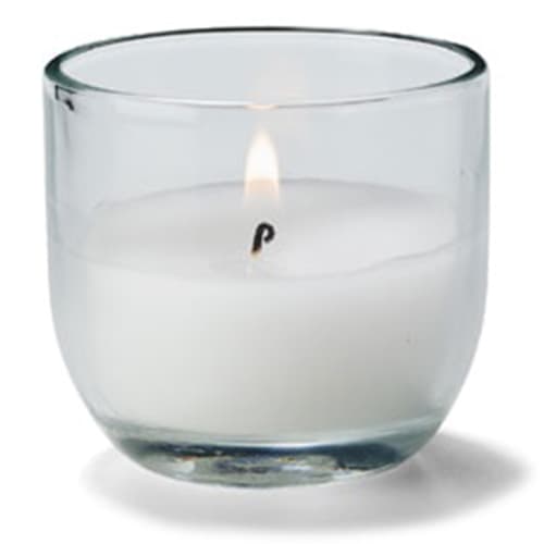 FancyHeat CaterLites 5 Hour Clear Wax Filled Glass Candle - Image 1
