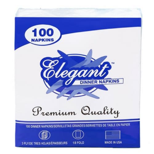 Plastirun 3-Ply Elegant White Premium Dinner Napkin - Image 1