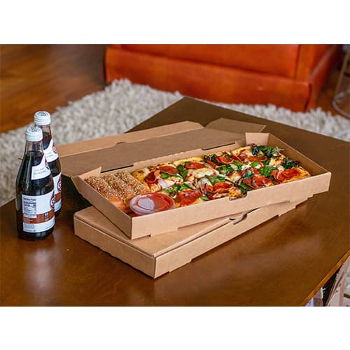 Southern Champion Kraft 16" x 7-1/2" x 1-1/2" Corrugated Flatbread Pizza Box - Image 1