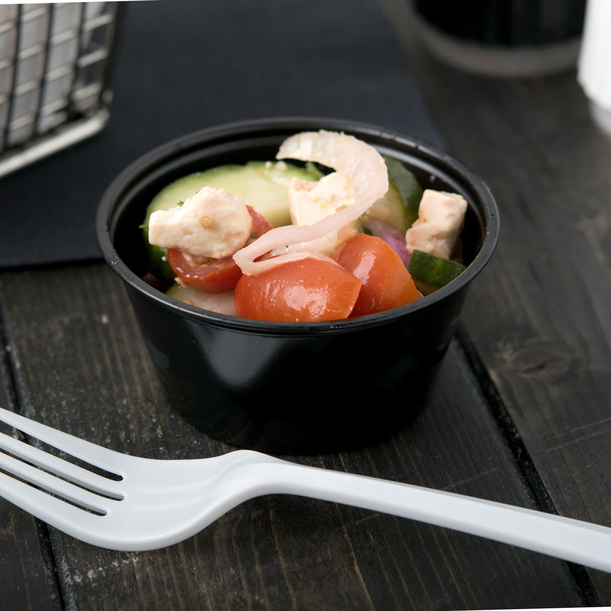 Solo P325BLK 3.25 oz. Black Polystyrene Souffle Cup / Portion Cup - Image 1
