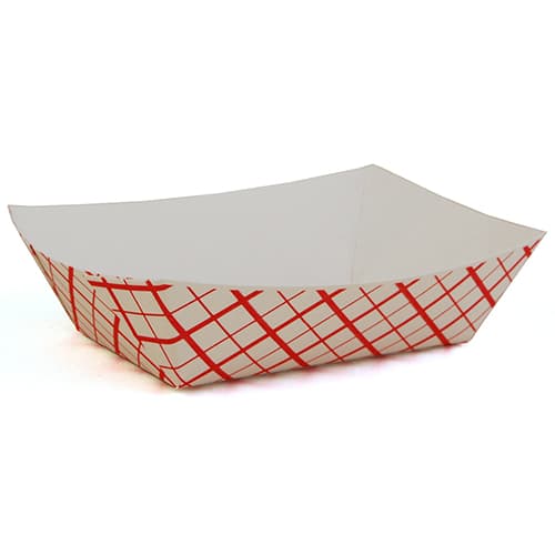 Specialty Quality Packaging #50 8oz. Red Check Food Tray - Image 1