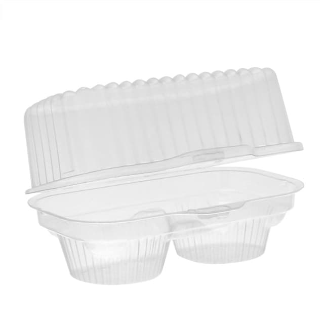 Pactiv Deep Clear Hinged OPS 2 Count Cupcake container - Image 1
