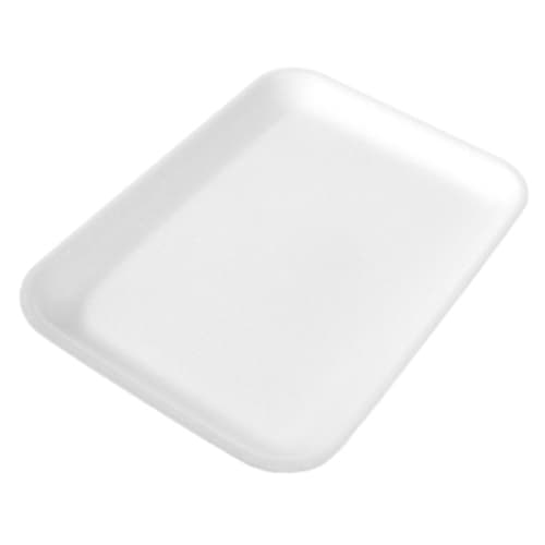 Dyne-A-Pak #2S White Foam Meat Tray 8 1/4" x 5 3/4" x 5/8" - Image 1
