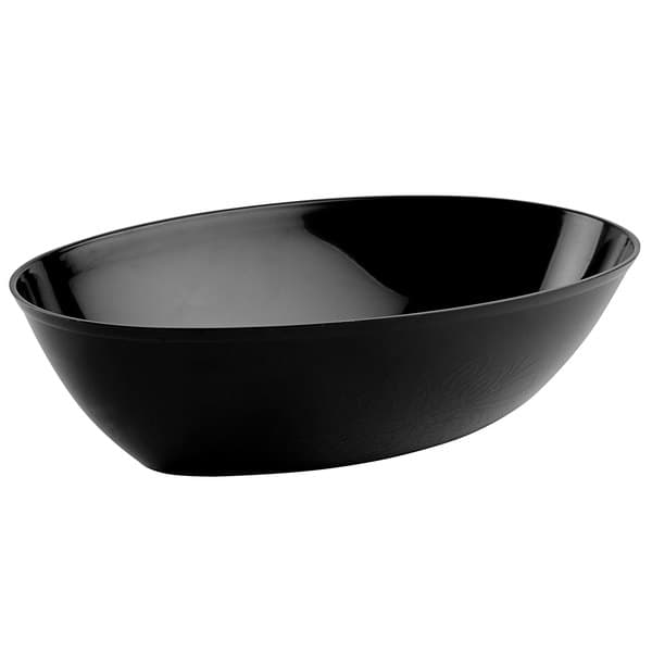 Fineline OB4580.BK Platter Pleasers 1/2 Gallon (64 oz.) Black Polystyrene Luau Bowl - Image 1