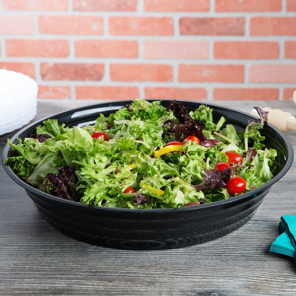 Fineline LPB16256PP.BK ReForm 256 oz. Black Low Profile Plastic Catering Bowl - Image 1