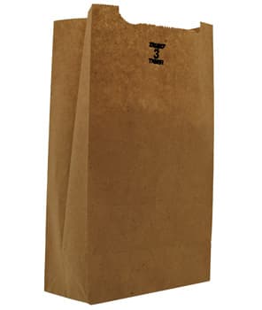 4 3/4" x 2 15/16" x 8 9/16" Kraft Paper Bag