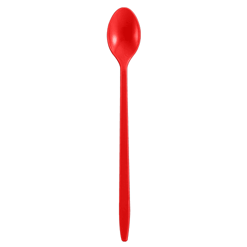 Berk Paper 1016002 7.75" Red Plastic Soda / Milkshake Spoon - Image 1