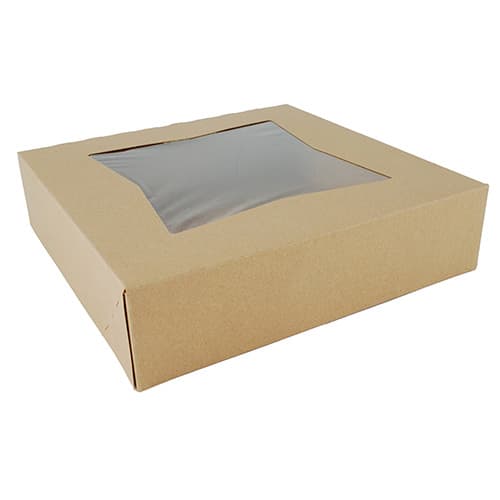 10" x 10" x 2.5" Kraft Window Bakery Box