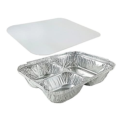 3-Compartment Rectangle Tray with Lid - Combo Pack
