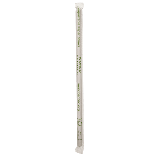 8" Compostable Paper Straw, Wrapped - Image 1