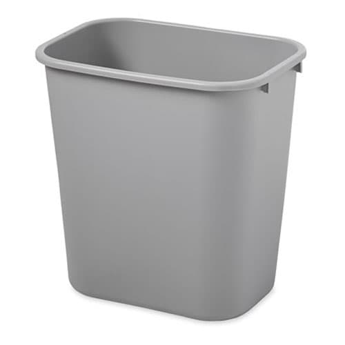 Rubbermaid FG295600GRAY 28 Qt. / 7 Gallon Gray Rectangular Wastebasket / Trash Can