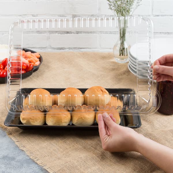 Fineline DDRC1410.L Innovative Caterware 14" x 10" Clear Plastic Rectangular Dome Lid - Image 1