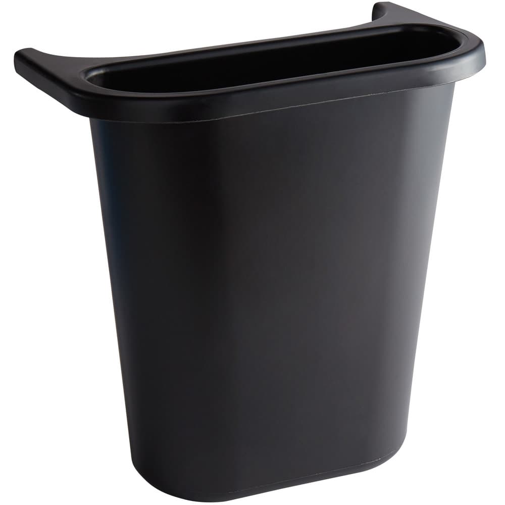 Rubbermaid FG295073BLA 13.62 Qt. / 3.41 Gallon Black Wastebasket Side Bin - Image 1