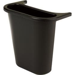Rubbermaid FG295073BLA 13.62 Qt. / 3.41 Gallon Black Wastebasket Side Bin