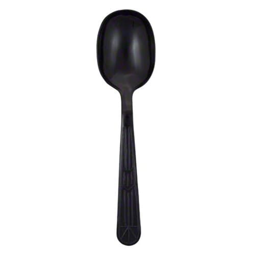 Emerald Heavy Weight Black Plastic Soup Spoon - Image 1