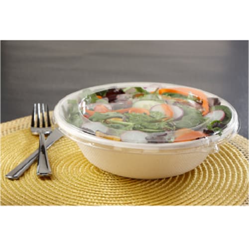 Flat PET Lid - fits 24-48 oz Round Pulp Bowls - Image 1