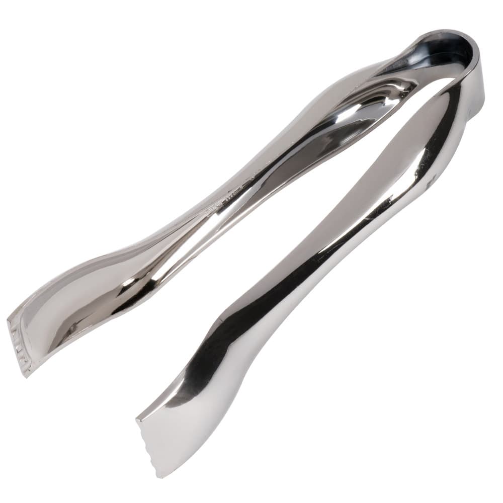 Sabert 6 1/4" Disposable Silver Plastic Serving Tongs - Image 1