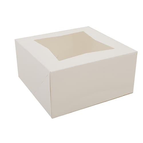 6" x 6" x 3" White Window Bakery Box