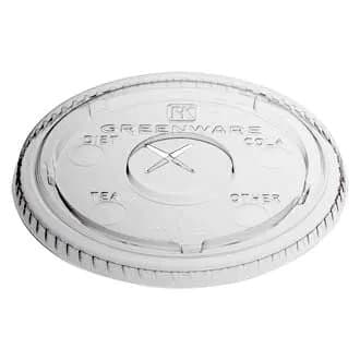 Clear PLA Lid with Straw Slot - fits 16, 16S, 20, 24 oz Clear Cold Cups