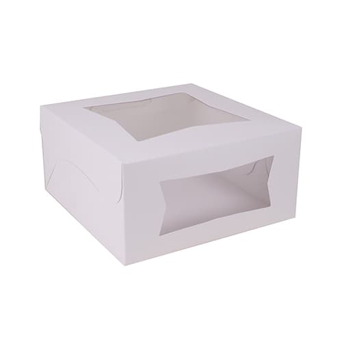 Southern Champion 10" x 10" x 5" White Auto-Popup 1/4 Sheet Window Bakery Box - Image 1