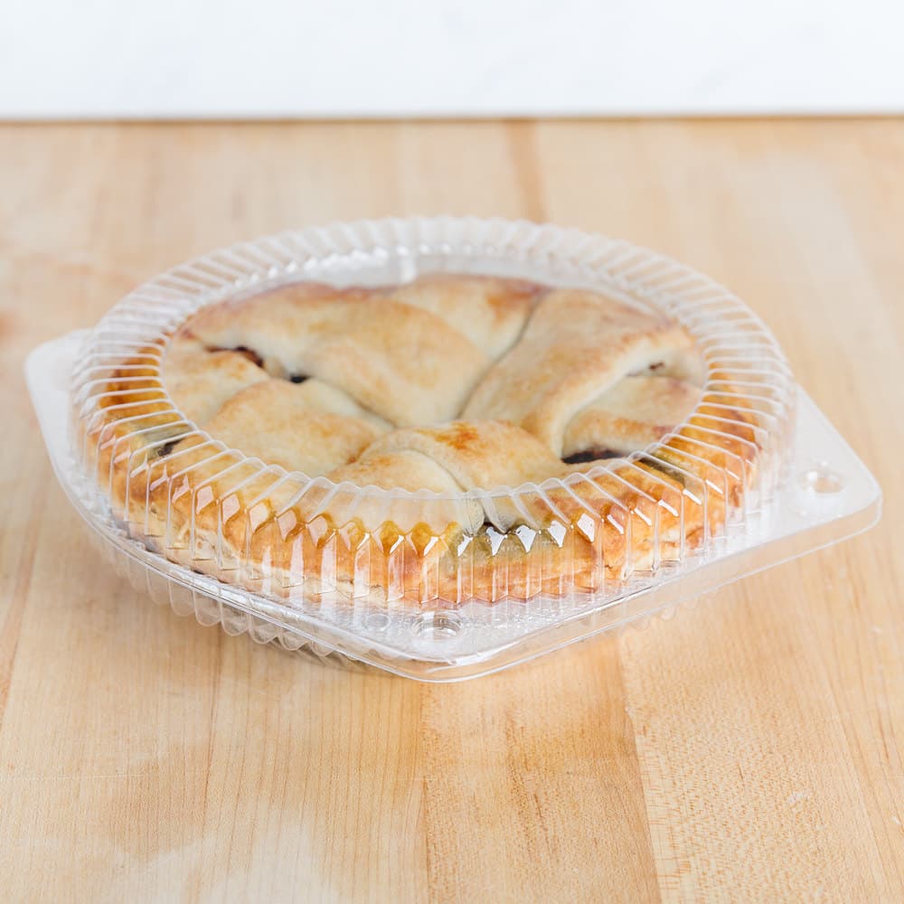 Polar Pak 6" Hinged OPS Plastic Shallow Pie Container - Image 1