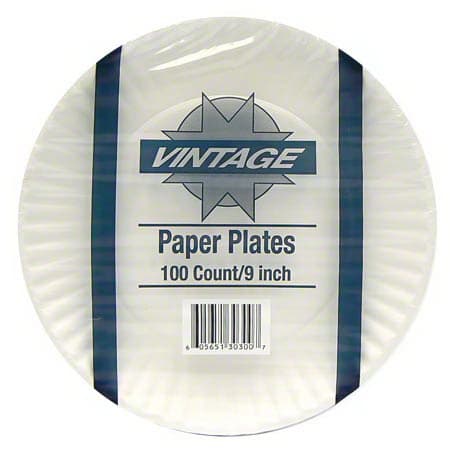 Vintage 9" Uncoated Transfer Paper Plate - Image 1