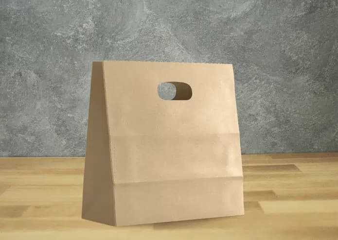 11" x 11" x 6" Kraft Paper Bag with Die-cut Handles - Image 1
