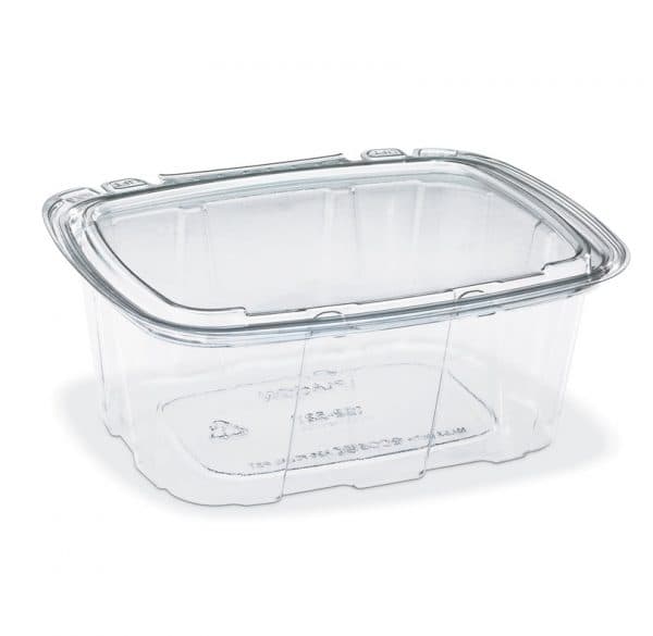 Placon Crystal Seal® 8 oz Clear Tamper-Evident Hinged Deli Base - Image 1