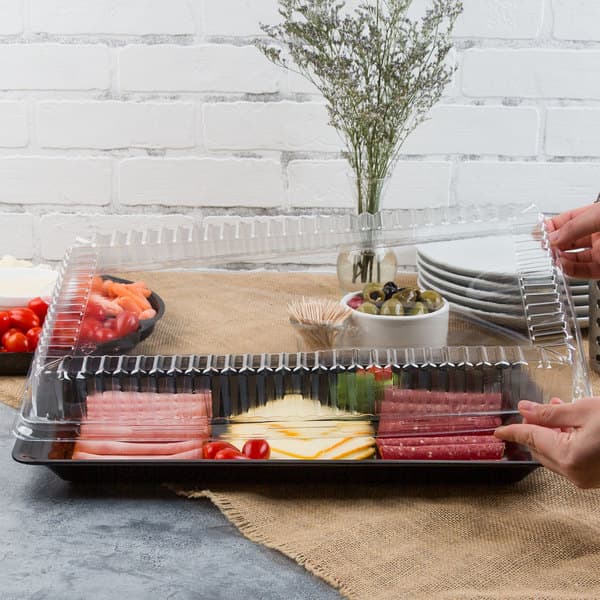 Fineline DDRC1812.L Platter Pleasers 18" x 12" Clear Plastic Rectangular Dome Lid - Image 1
