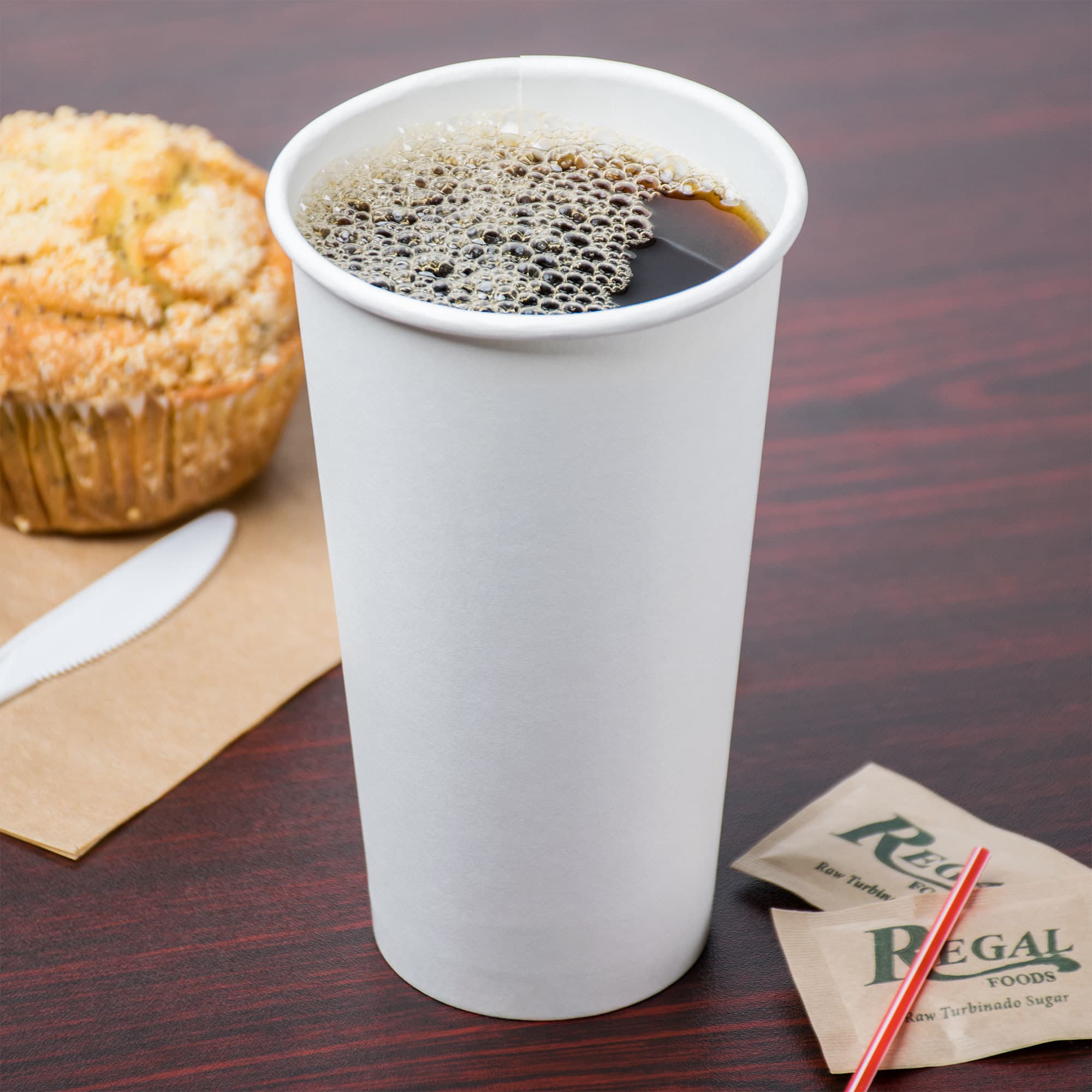 20 oz Paper Hot Cup, White - Image 1