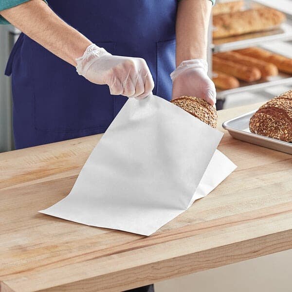 8.5" x 4.5" x 14" White Round Loaf Bread Bag - Image 1