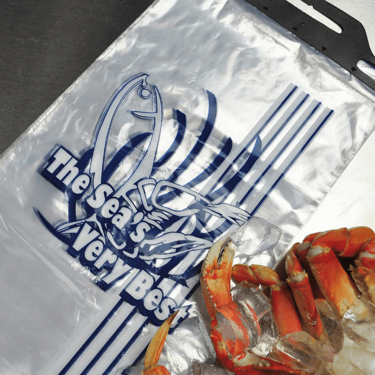 Elkay Plastics SEA0915 Low Density Printed Seafood Bag, 9" x 15" + 2" LP | - Image 1