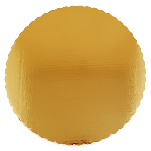 Southern Champion 16" Scalloped Metallic Double Wall Gold Cake Circle - Image 1