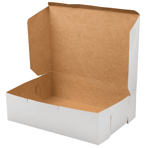 Southern Champion 14" x 10" x 4" White Non-Window Bakery Box - Image 1