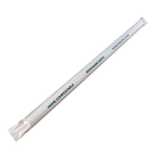 Konzaware Eco Friendly 10″ Wrapped Biodegradable Clear Plastic Drinking Straws
