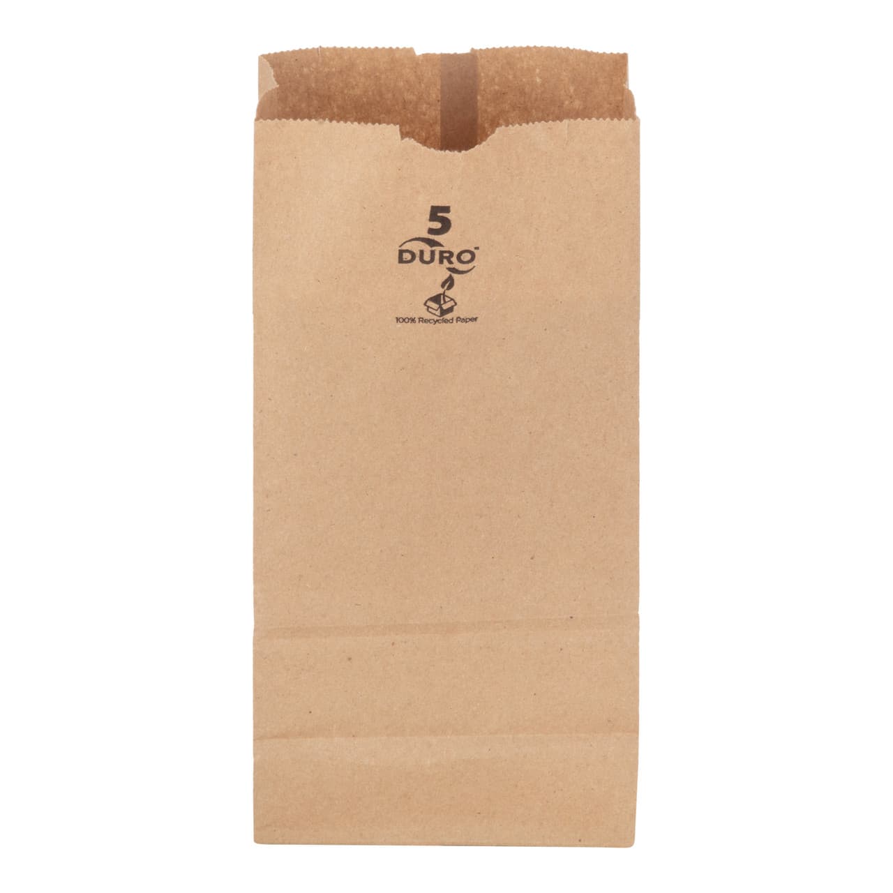 5 1/4" x 3 7/16" x 10 15/16" Kraft Paper Bag - Image 1