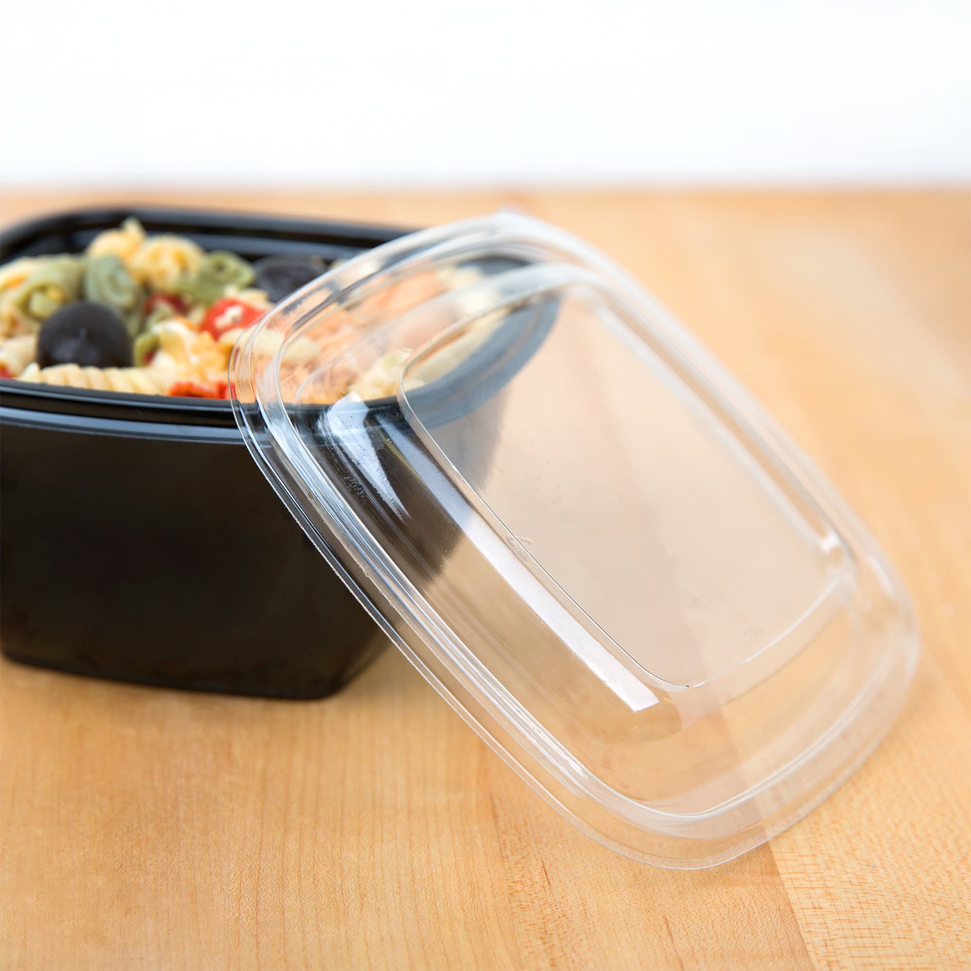 Dome PET Lid - fits 12 oz Square Deli Container - Image 1