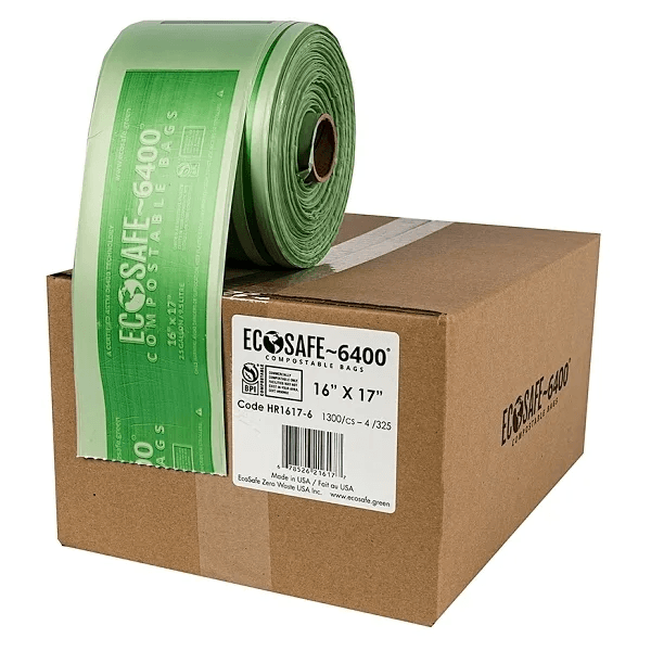 2.5 Gallon Compostable Can Liner with core, 16x17, 0.6 mil
