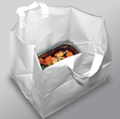 14" x 11.5" x 12" 3mil White Takeout Bag with Handles
