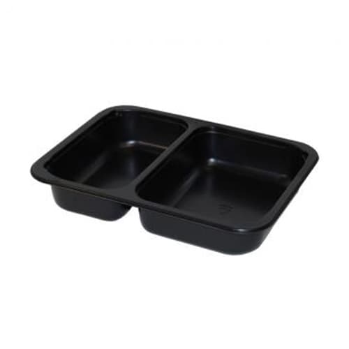 27 oz Rectangle CPET Food Container, 2-Comp